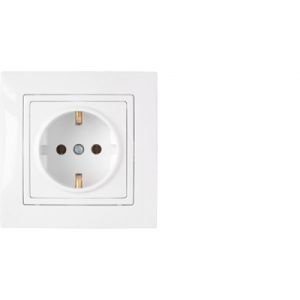 Розетка с заземляющим контактом с безвинтовыми контактными зажимами для скрытой установки РС16-342 2165BY