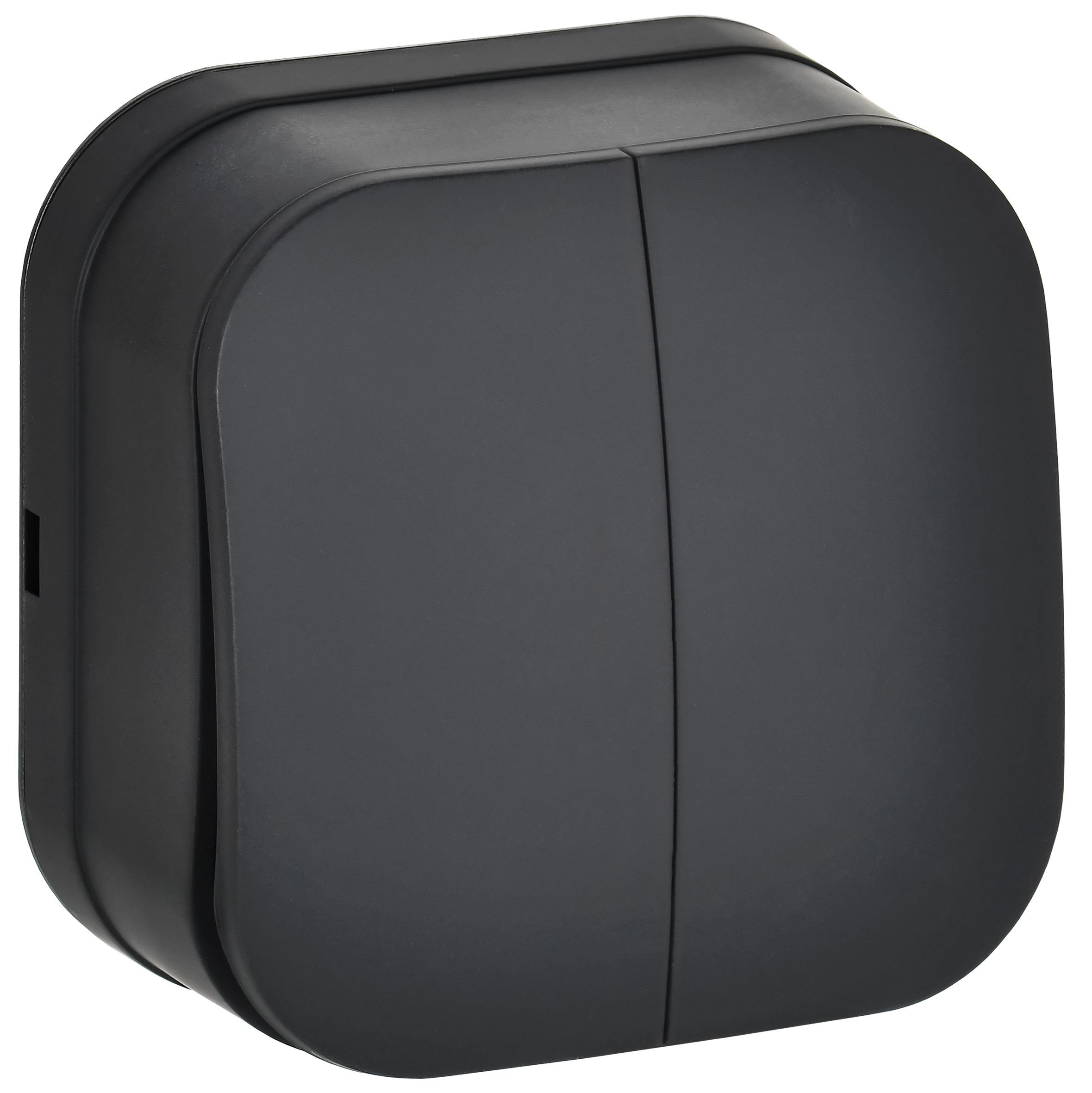 GLORY Выключатель 2-клавишный для открытой установки 10А ВС20-2-0-ХЧм черный матовый IEK EVH20-K02M-10