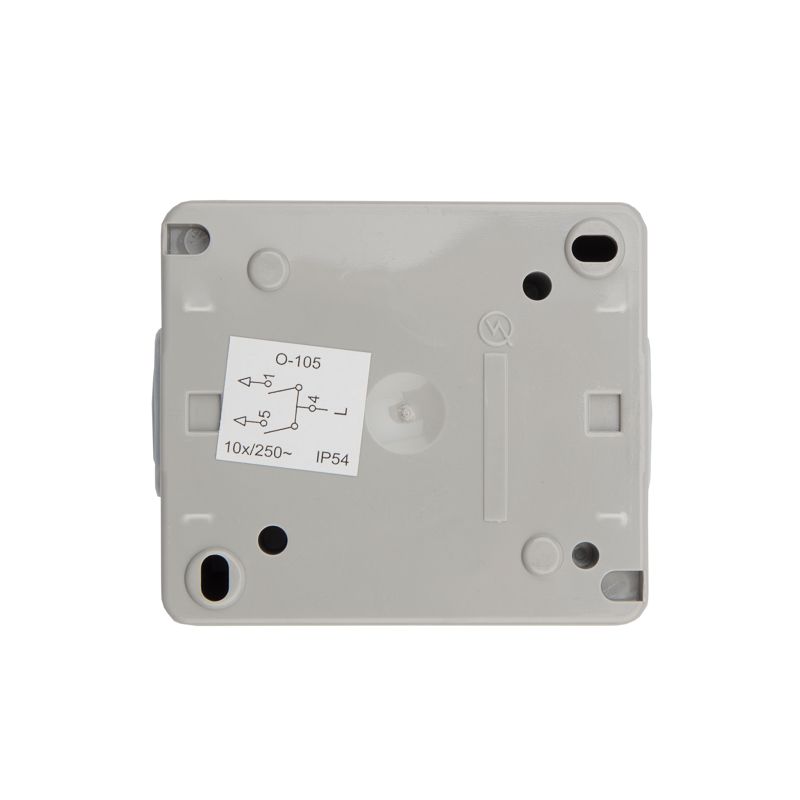 Выключатель двухклавишный INDUSTRIAL IP54 о/у, серый KRANZ - Фото 4