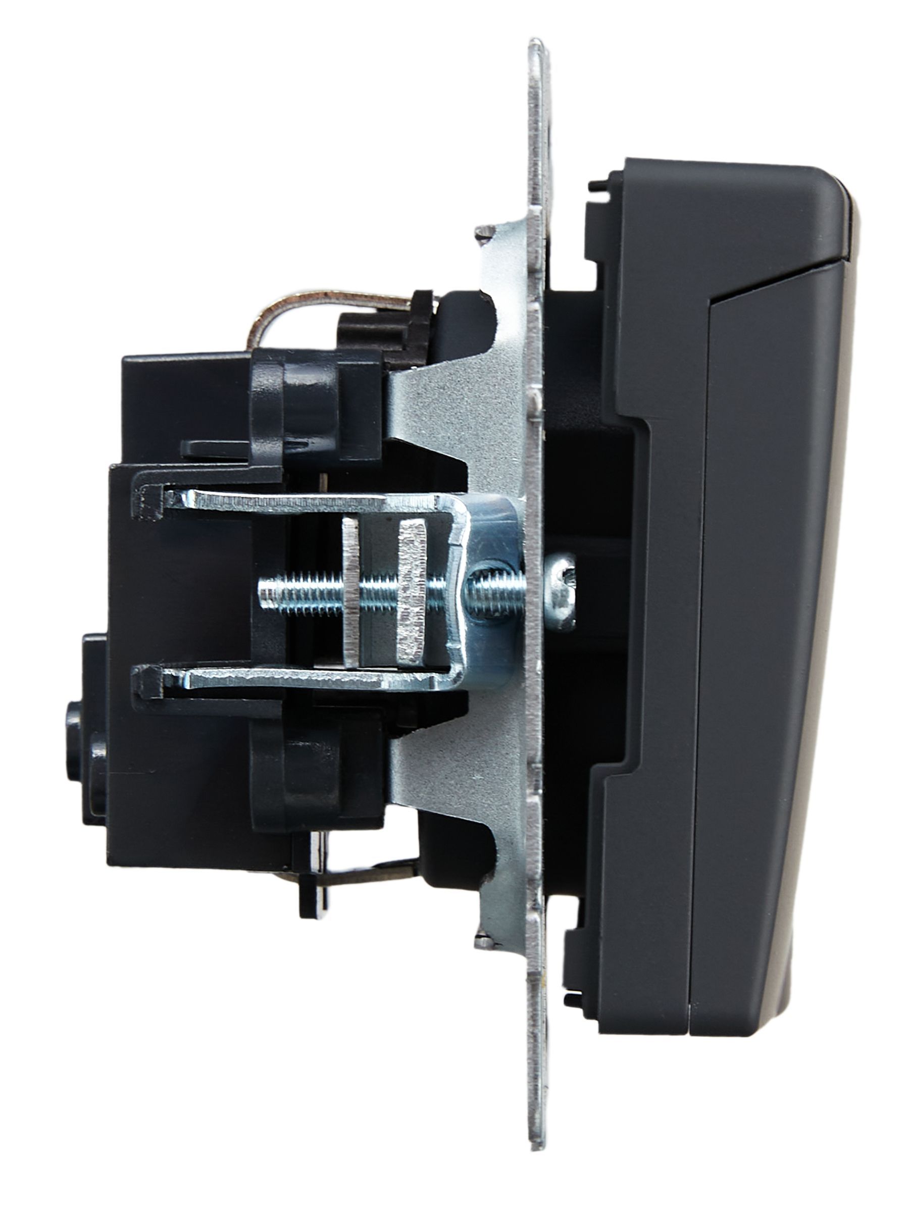 BRITE Розетка 1-местная с заземлением с защитными шторками и крышкой 16А IP20 РСбш10-3-БрГ графит IEK - Фото 6