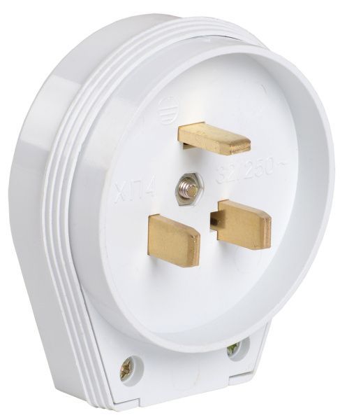 ВПпл10-01-Ст Вилка разборная для плиты с заземлением 32А белая IEK EVP10-32-01-K01