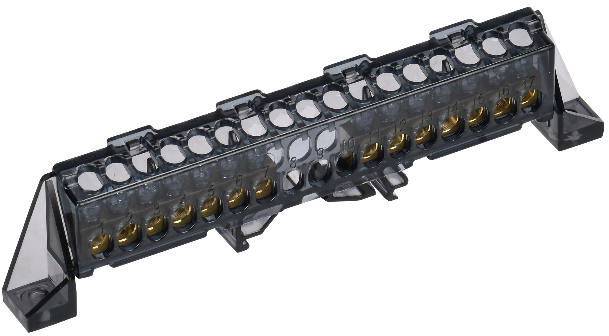 TEKFOR Шина N "ноль" в комбинированном DIN-изоляторе "Стойка" 6х9-(7+7)-Ч IEK TF-NN10-77-DP-K02
