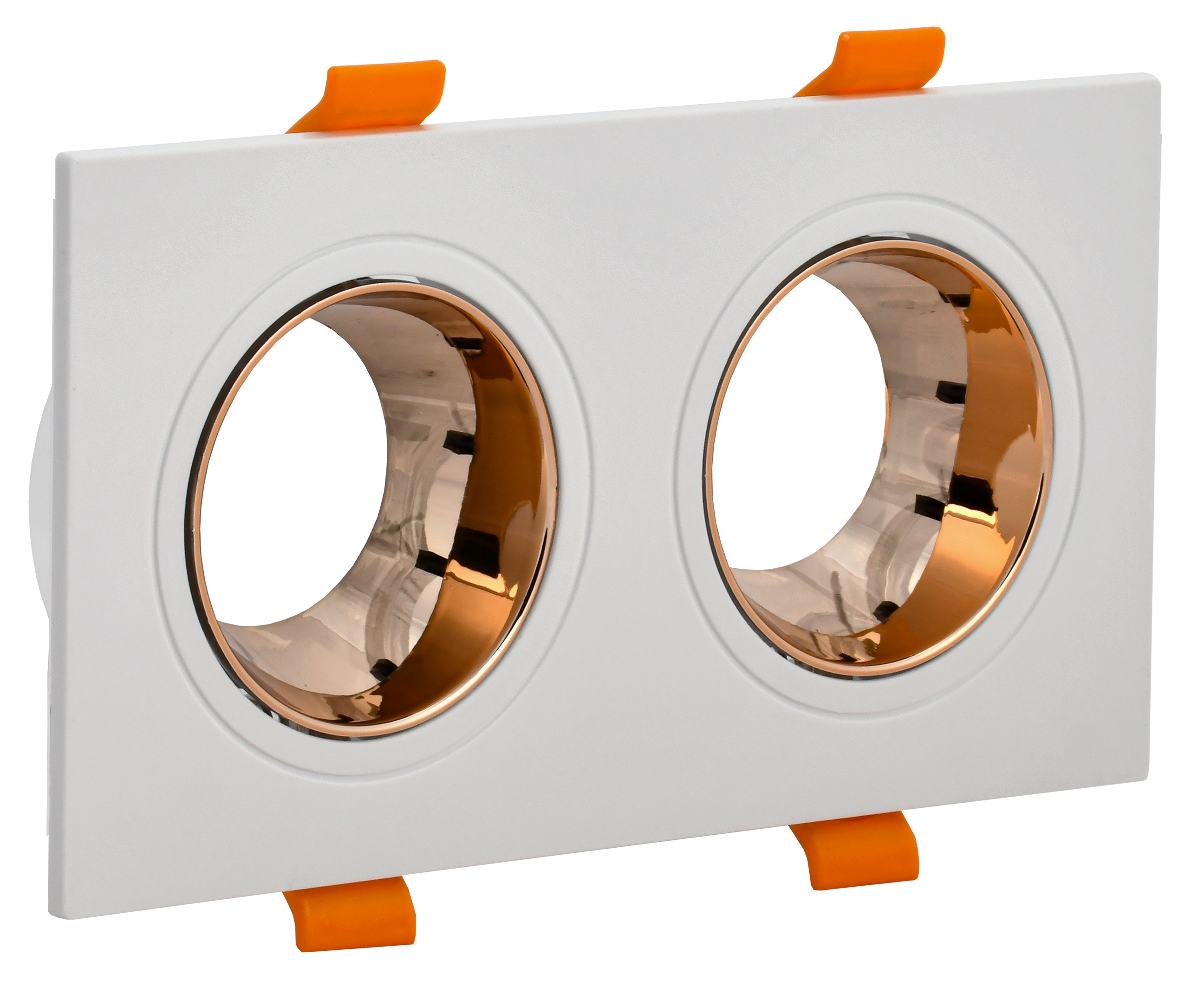 LIGHTING Светильник 4108 встраиваемый поворотный под лампу 2хGU10 белый/золото пластик IEK LT-UVB0-4108-GU10-2-K22