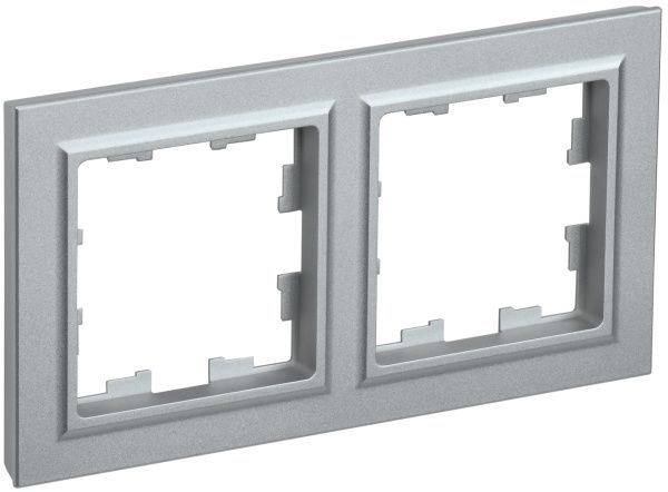 BRITE Рамка 2-местная РУ-2-БрА алюминий IEK BR-M22-K47
