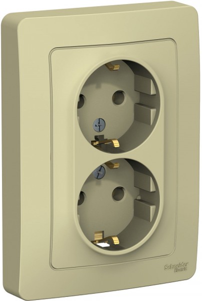 Розетка 2-м СП Blanca 16А IP20 250В с заземл. без защ. шторок беж. SE BLNRS001027 - Фото 3