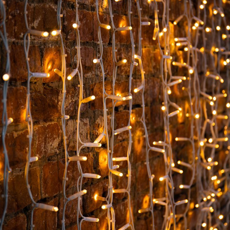 Гирлянда Светодиодный Дождь 2х3м, постоянное свечение, белый провод КАУЧУК, 230 В, диоды ТЕПЛЫЙ БЕЛЫ 237-136