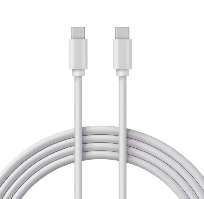 Кабель Type-C - Type-C, 3А, 60Вт, 1м, ПВХ, белый, Power Delivery REXANT 18-1831