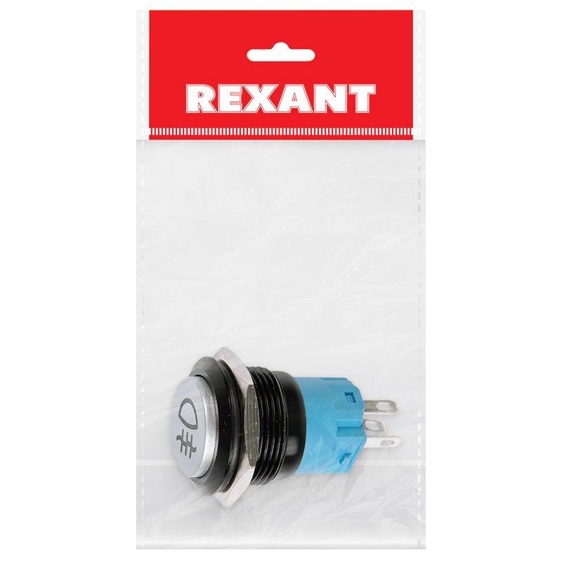 Кнопка  антивандальная Ø19 Фикс 12В (2с) ON-OFF зеленая (Противотуманки)  REXANT - Фото 4