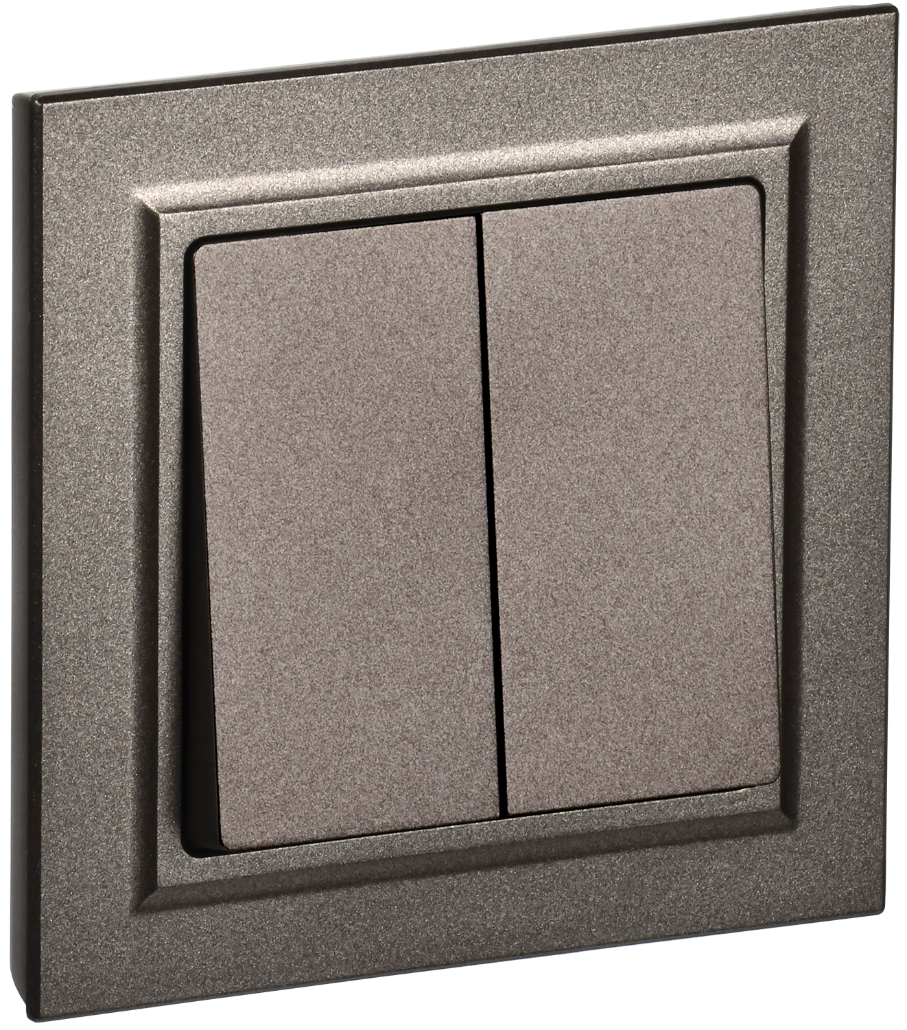 BRITE Выключатель 2-клавишный 10А в сборе ВСР10-2-0-БрТБ темная бронза IEK BR-V20-0-10-K45-F