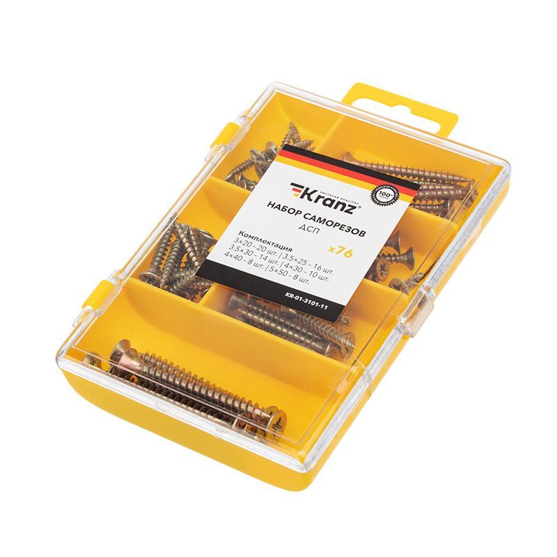 Набор саморезов для ДСП (76 шт/уп) KRANZ KR-01-3101-11