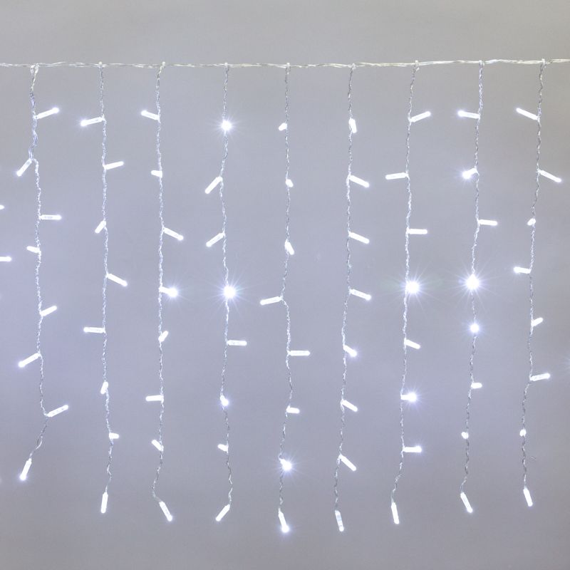 Гирлянда светодиодная Занавес 2x0,8м 160 LED БЕЛЫЙ прозрачный ПВХ IP65 постоянное свечение 230В нужен блок 303-500-1 NEON-NIGHT 235-105