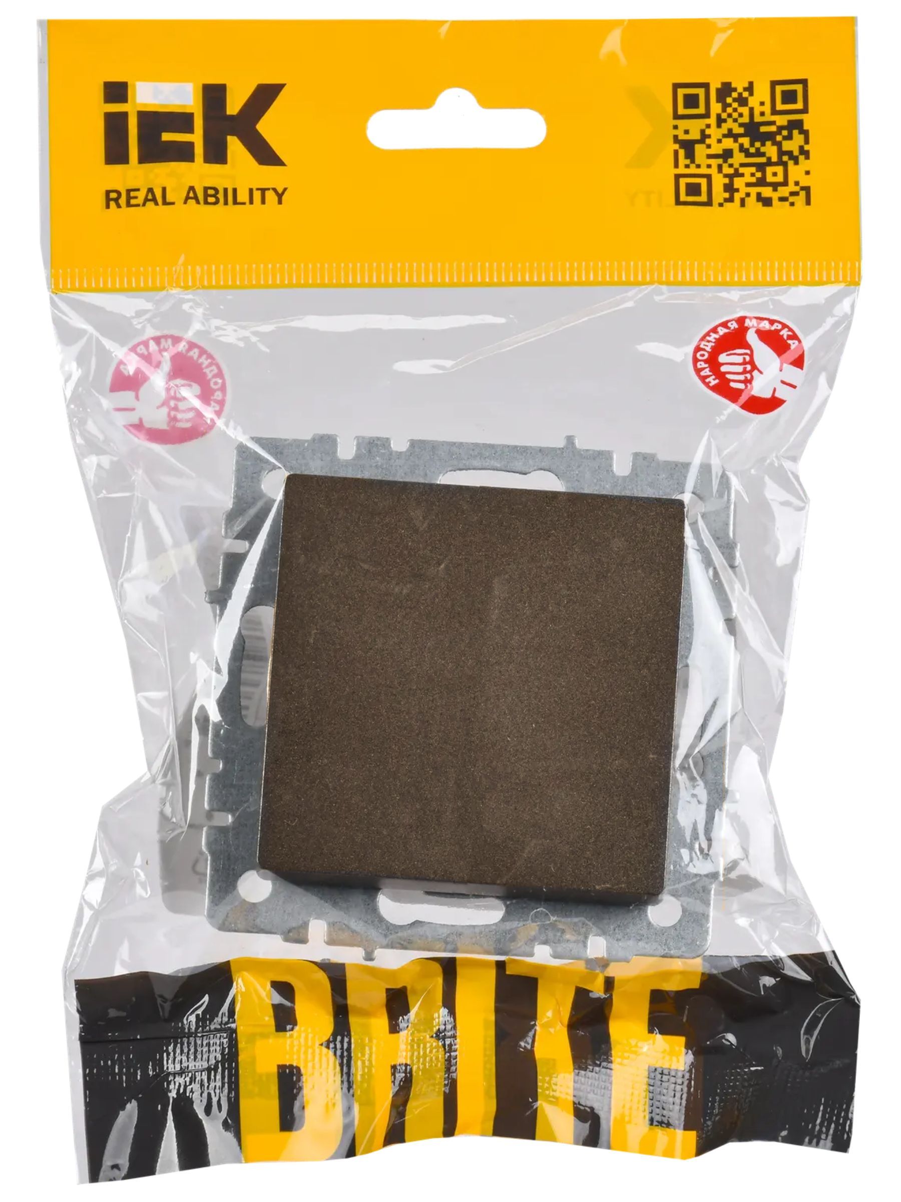 BRITE Выключатель 1-клавишный самовозвратный 10А ВС10-1-4-БрТБ темная бронза IEK - Фото 7
