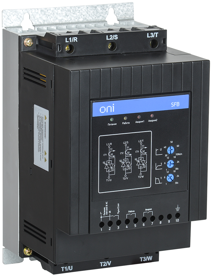 Устройство плавного пуска SFB 3Ф 380В 15кВт 30A Uупр 110-220В Modbus с выкл. ONI