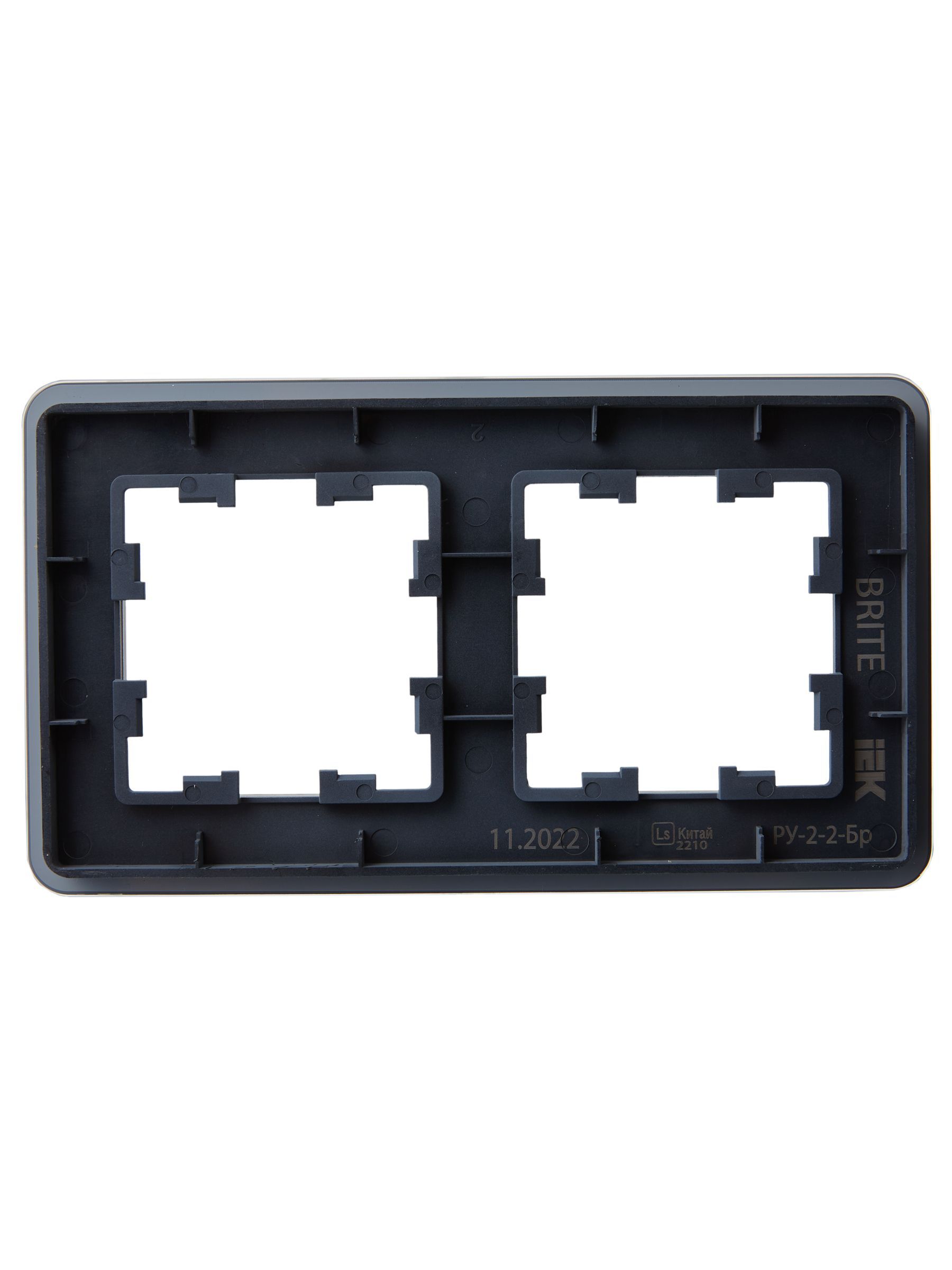 BRITE Рамка 2-местная РУ-2-2-Бр стекло графит RE IEK - Фото 7