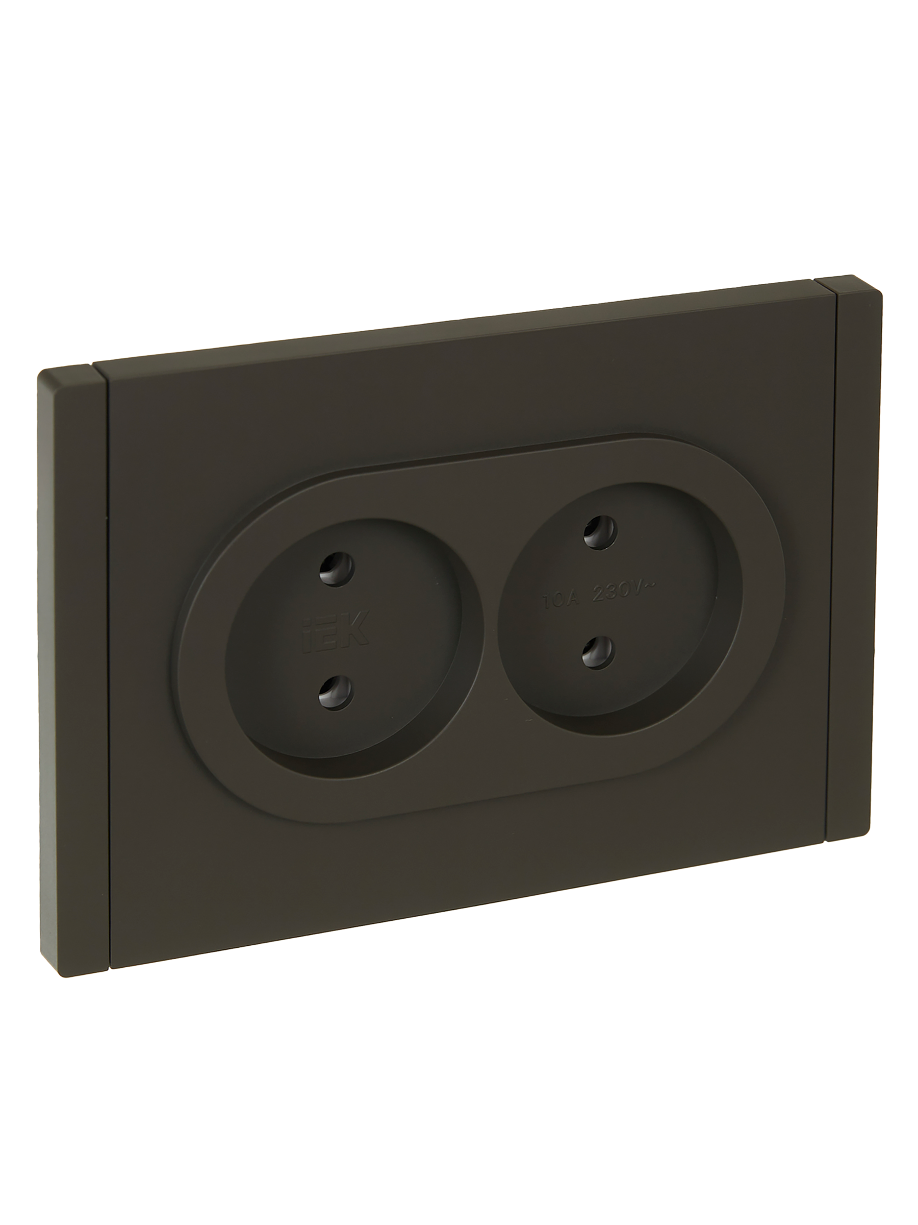 FORTE&PIANO Розетка 2-местная без заземления без защитных шторок безвинтовое крепление 10А FP326 серый IEK FP-R20-10-1-K03