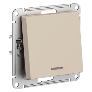 Выключатель 1-кл. AtlasDesign с подсветкой (сх.1а) 10AX мех. песочн. SE ATN001213 1712753