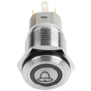 Кнопка  антивандальная Ø16 Б/Фикс (5с) (ON)-OFF плоская подсв/красная КОЛОКОЛ  REXANT - Фото 2