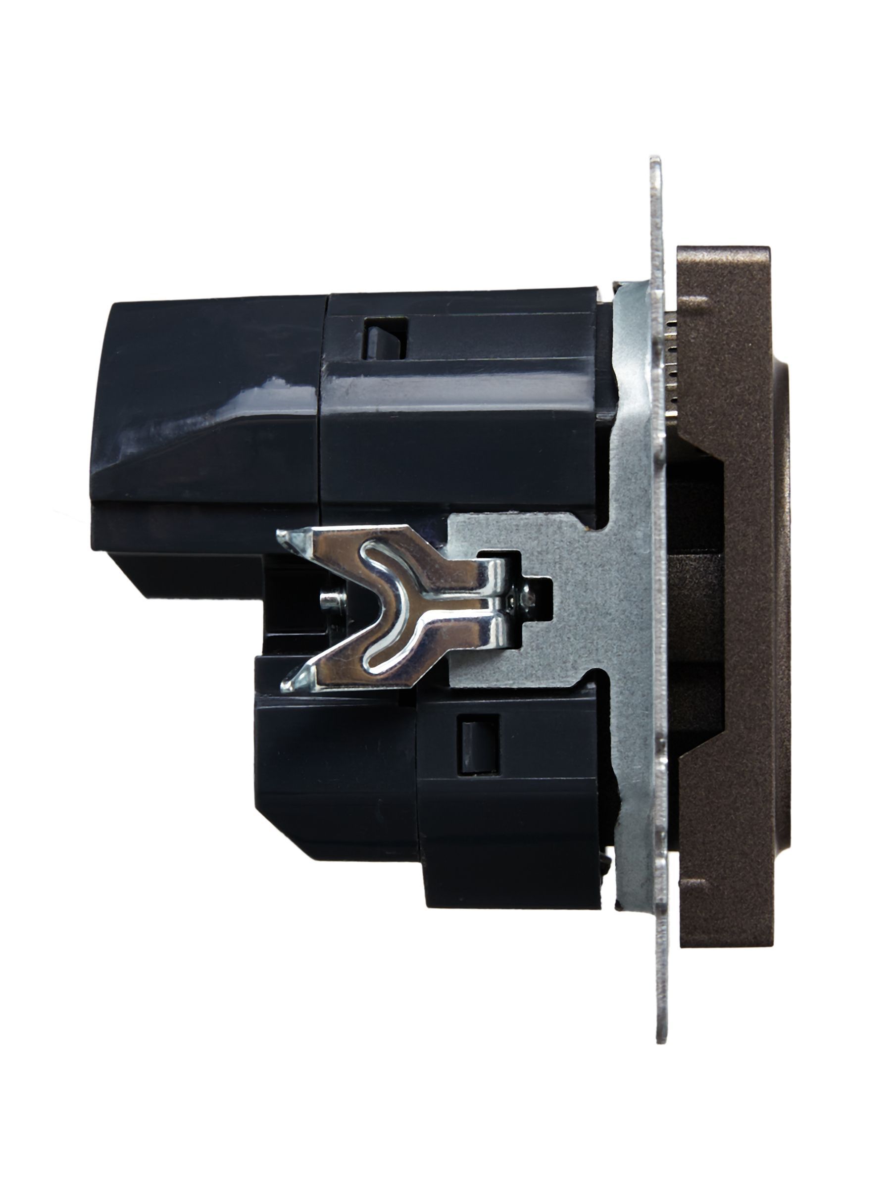 BRITE Розетка 1-местная с заземлением с защитными шторками 16А с USB A+C 18Вт РЮш11-1-БрТБ темная бронза IEK - Фото 3