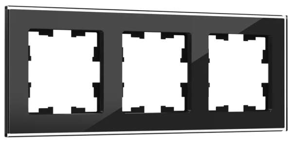 BRITE Рамка 3 -местная РУ-3-2-БрЧ стекло черный IEK BR-M32-G-K02