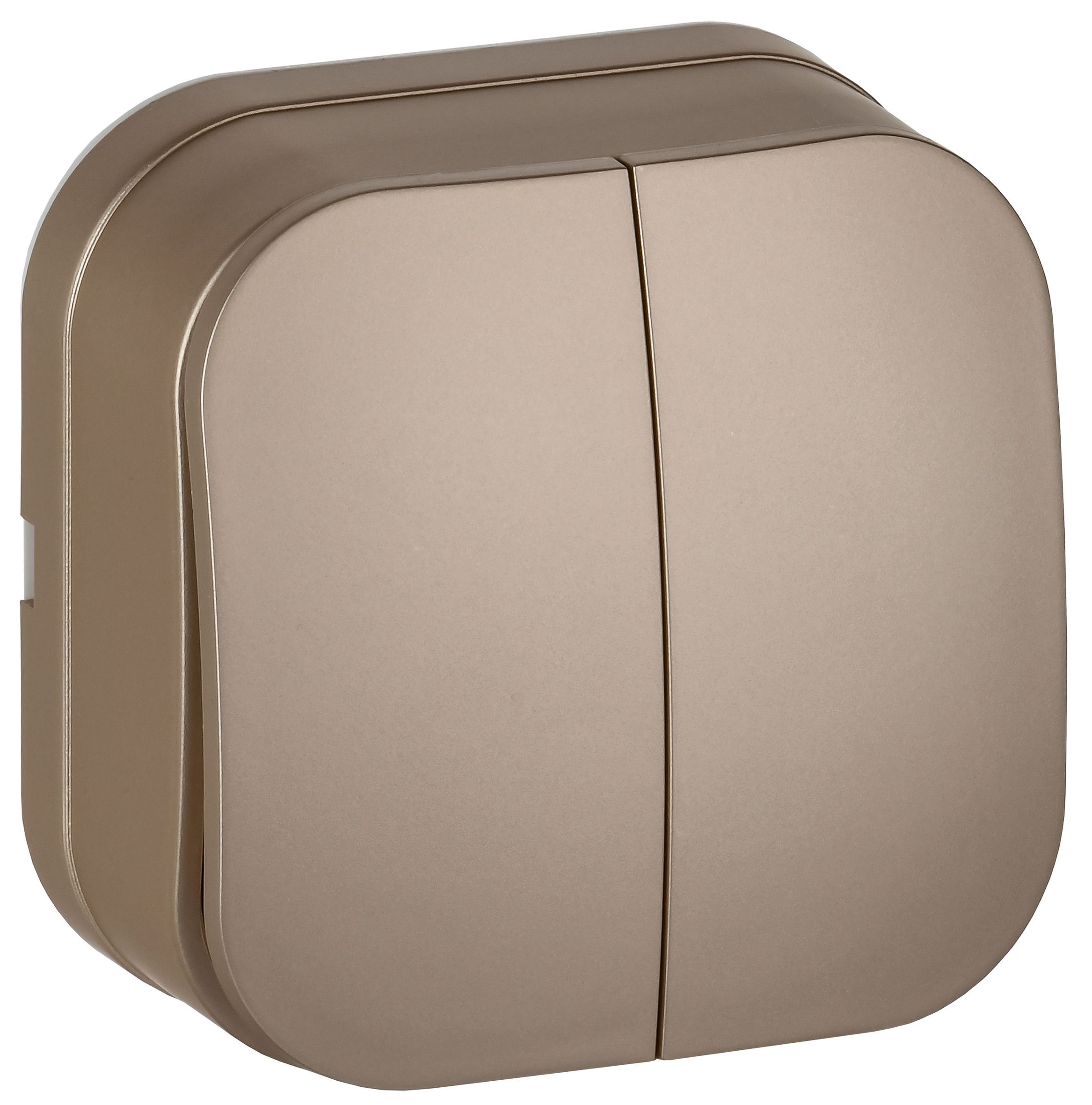 GLORY Выключатель 2-клавишный для открытой установки 10А ВС20-2-0-ХШм шампань матовый IEK EVH20-K37M-10