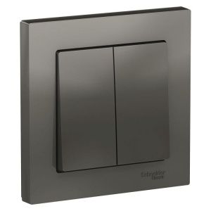 Выключатель 2-кл. СП AtlasDesign 10А IP20 (сх. 5) 10AX в сборе сталь SE ATN000952 1240505