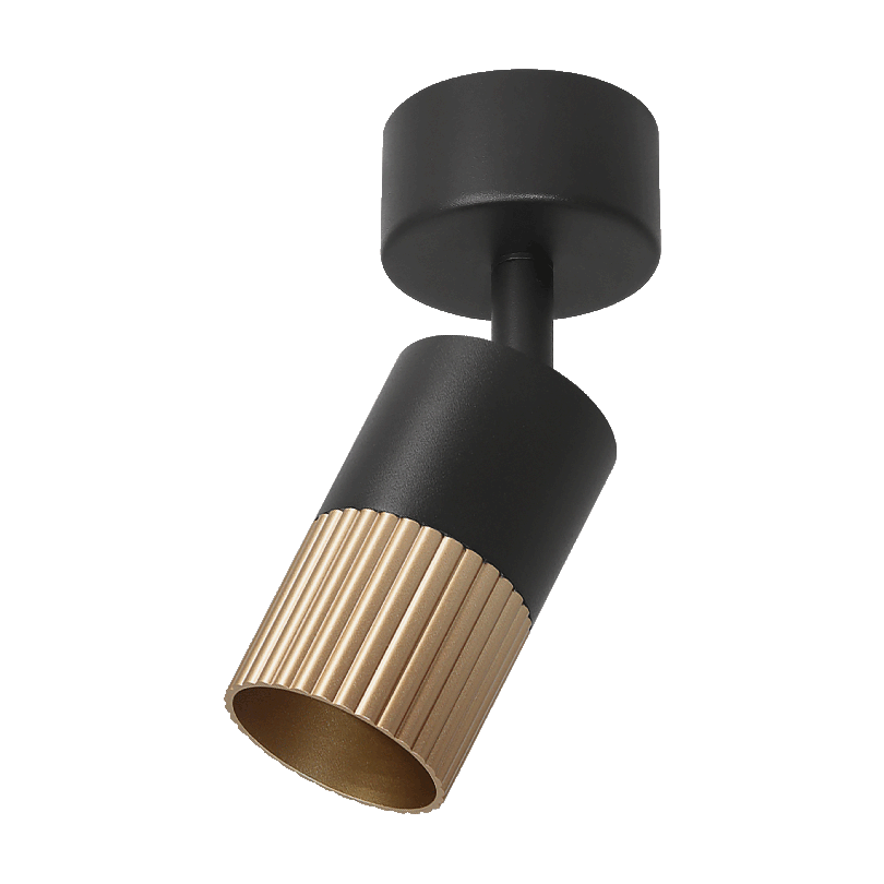 Накладной светильник WOLTA WSL-GU10/S18BG DUO под лампу GU10 Черный/золото D55x170 WSL-GU10/S18BG