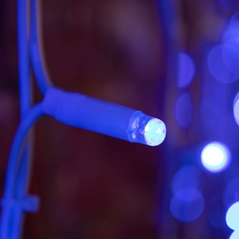 Гирлянда светодиодная Занавес 2х1,5м 360 LED СИНИЙ белый КАУЧУК IP67 постоянное свечение 230В блок в комплекте NEON-NIGHT - Фото 3