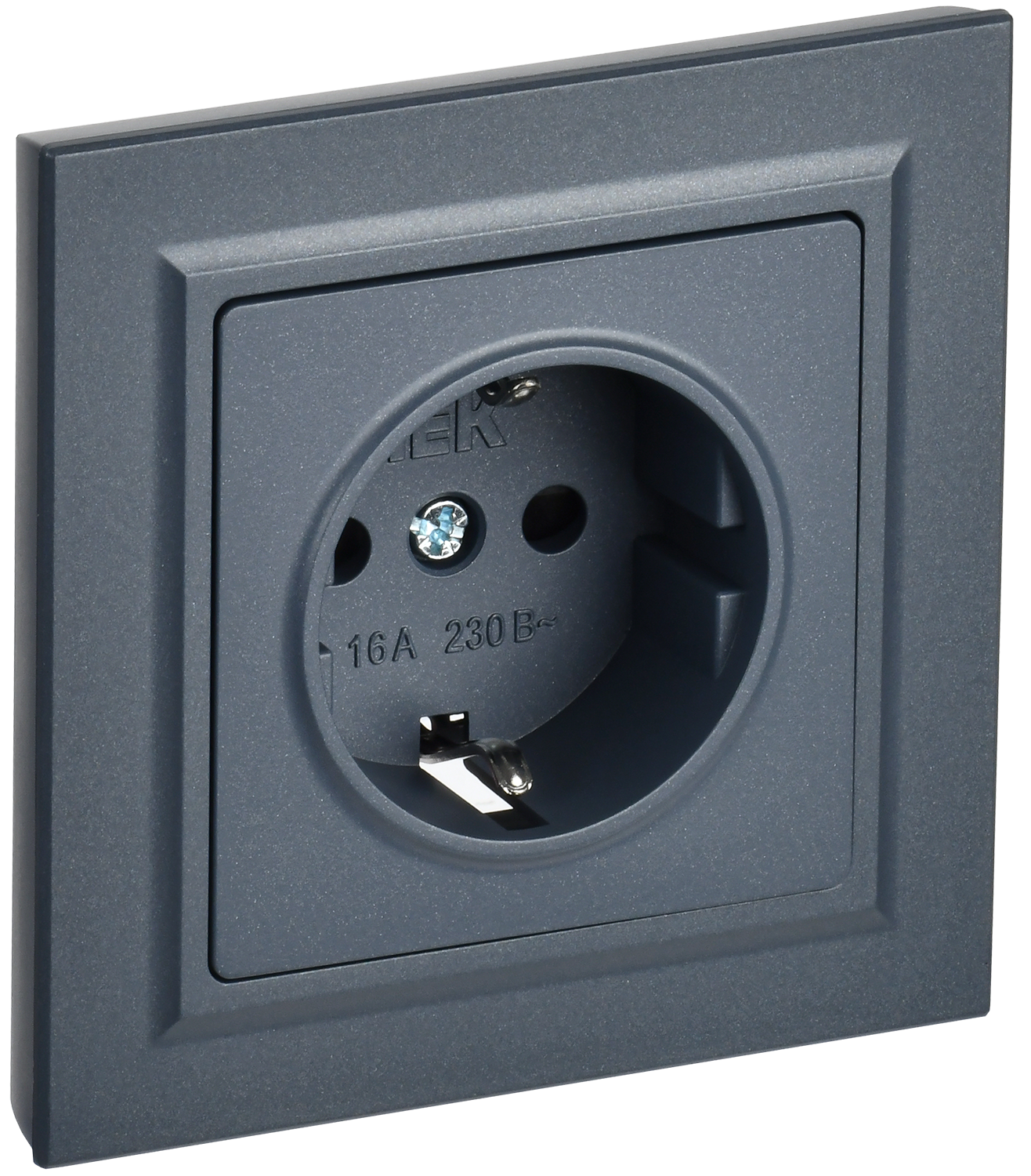 BRITE Розетка 1-местная с заземлением с защитными шторками 16А в сборе РСР14-1-0-БрМ маренго IEK BR-R14-16-K35-F