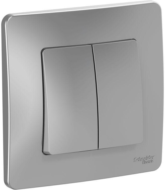 Выключатель 2-кл. СП Blanca 10А IP20 (сх. 5) 250В алюм. SE BLNVS010503 - Фото 2