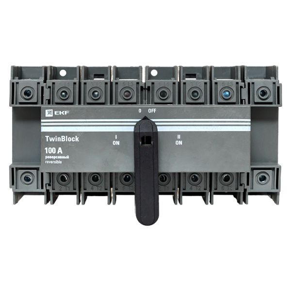 Рубильник 100A 4P реверсивный c рукояткой для прямой установки TwinBlock EKF - Фото 2