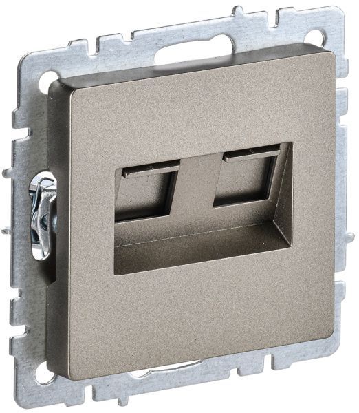 BRITE Розетка компьютерная двойная RJ45 кат.6 РК11-2-БрШ шампань IEK BR-K20-2-K37