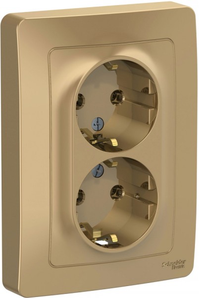 Розетка 2-м СП Blanca 16А IP20 250В с заземл. без защ. шторок титан SE BLNRS001024 - Фото 3