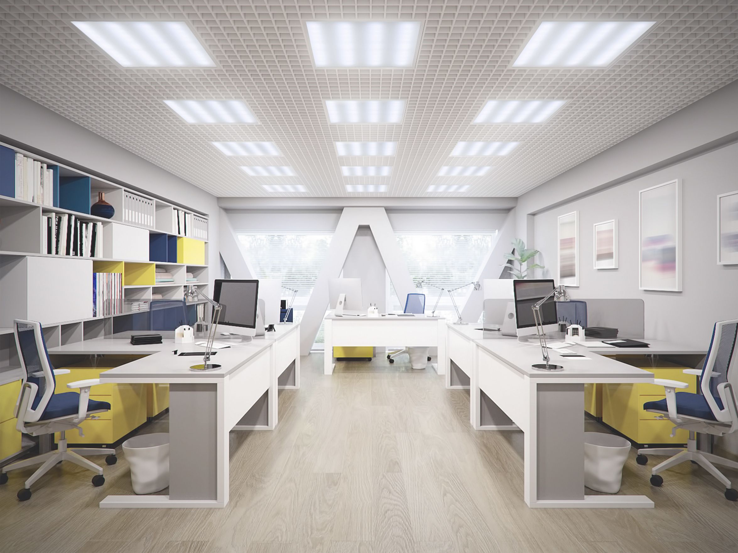 LIGHTING PRO Светильник светодиодный ДВО 2001A 30Вт 5000К IP40 588х588мм Грильято опал БАП 3ч IEK - Фото 6