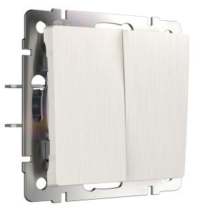 Выключатель двухклавишный (перламутровый рифленый) Werkel W1120013