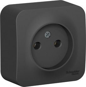 Розетка 1-м ОП Blanca 16А IP20 250В без заземл. без защ. шторок с изолир. пластиной антрацит SE BLNRA000116 - Фото 2
