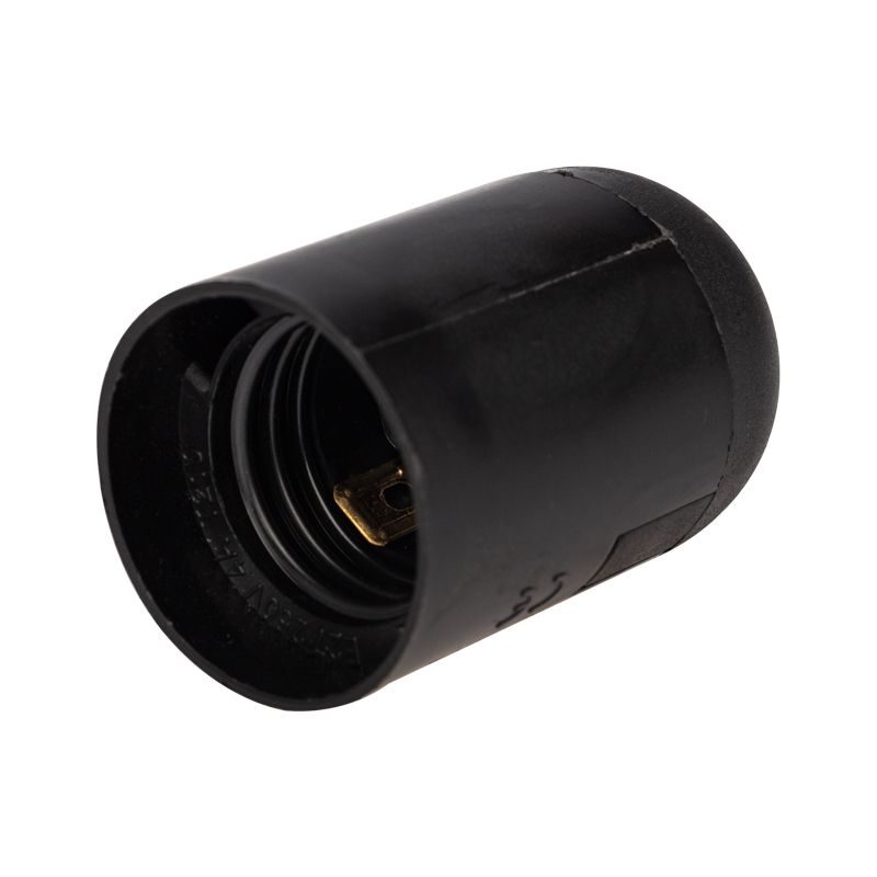 Патрон пластиковый термостойкий подвесной Е27 черный REXANT 11-8828