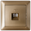 Розетка телефонная четырехконтактная скрытой установки ТР4-034 бронза 5586BY