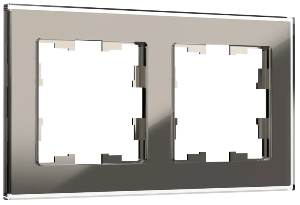 BRITE Рамка 2 -местная РУ-2-2-БрД стекло дымчатый IEK BR-M22-G-K30