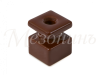 Изолятор фарфоровый квадратный для монтажа витой электропроводки, размеры: 20х20х25мм, цвет - коричн GE80025-04