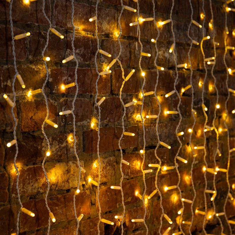 Гирлянда светодиодная Занавес 2х3м 600 LED ТЕПЛЫЙ БЕЛЫЙ белый ПВХ IP65 эффект мерцания 230В нужен блок 303-500-1 235-366