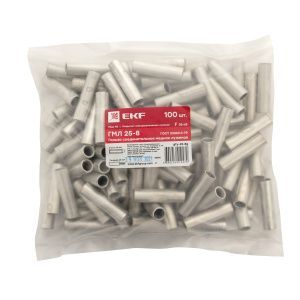 Гильза соединительная медная луженая ГМЛ 25-8 ГОСТ (2шт.) EKF PROxima gty-25-8g-r