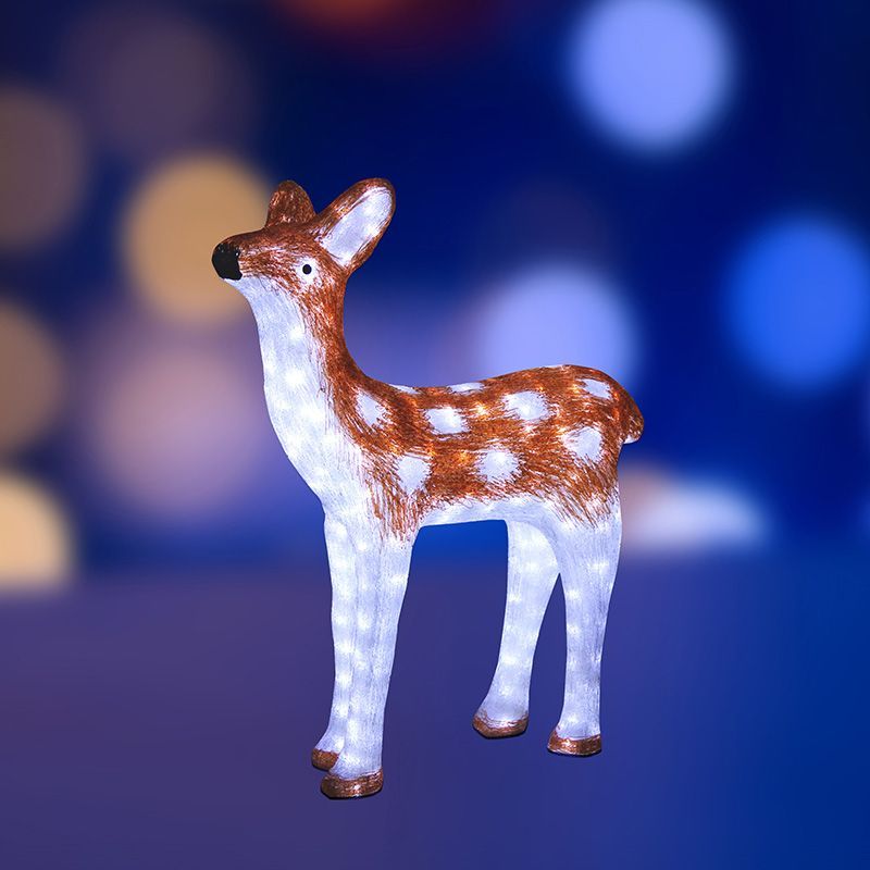 Акриловая светодиодная фигура Оленёнок коричневый 85х71х20 см, 150 светодиодов, IP65 понижающий трансформатор в комплекте, NEON-NIGHT 513-106