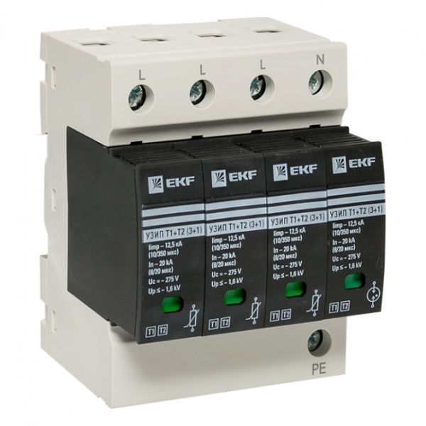 УЗИП Т1+Т2; Iimp-12,5kA; In-20kA; Uc-275В; 3+1 EKF