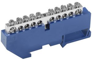 Шина N "ноль" на DIN-изоляторе с никелевым покрытием ШНИ-6х9-10-Д-С IEK YNN10-10-D-K07-N