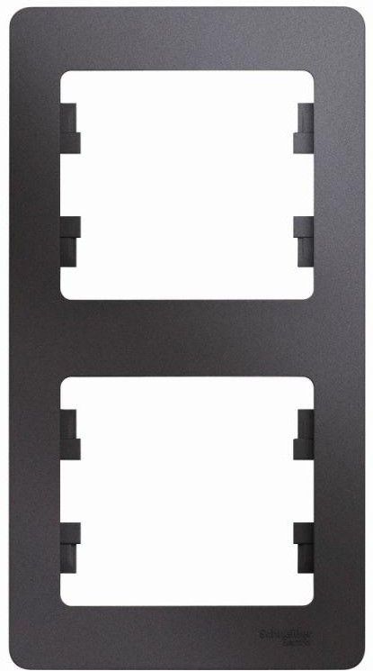 Рамка 2-м Glossa вертикал. графит SE GSL001306