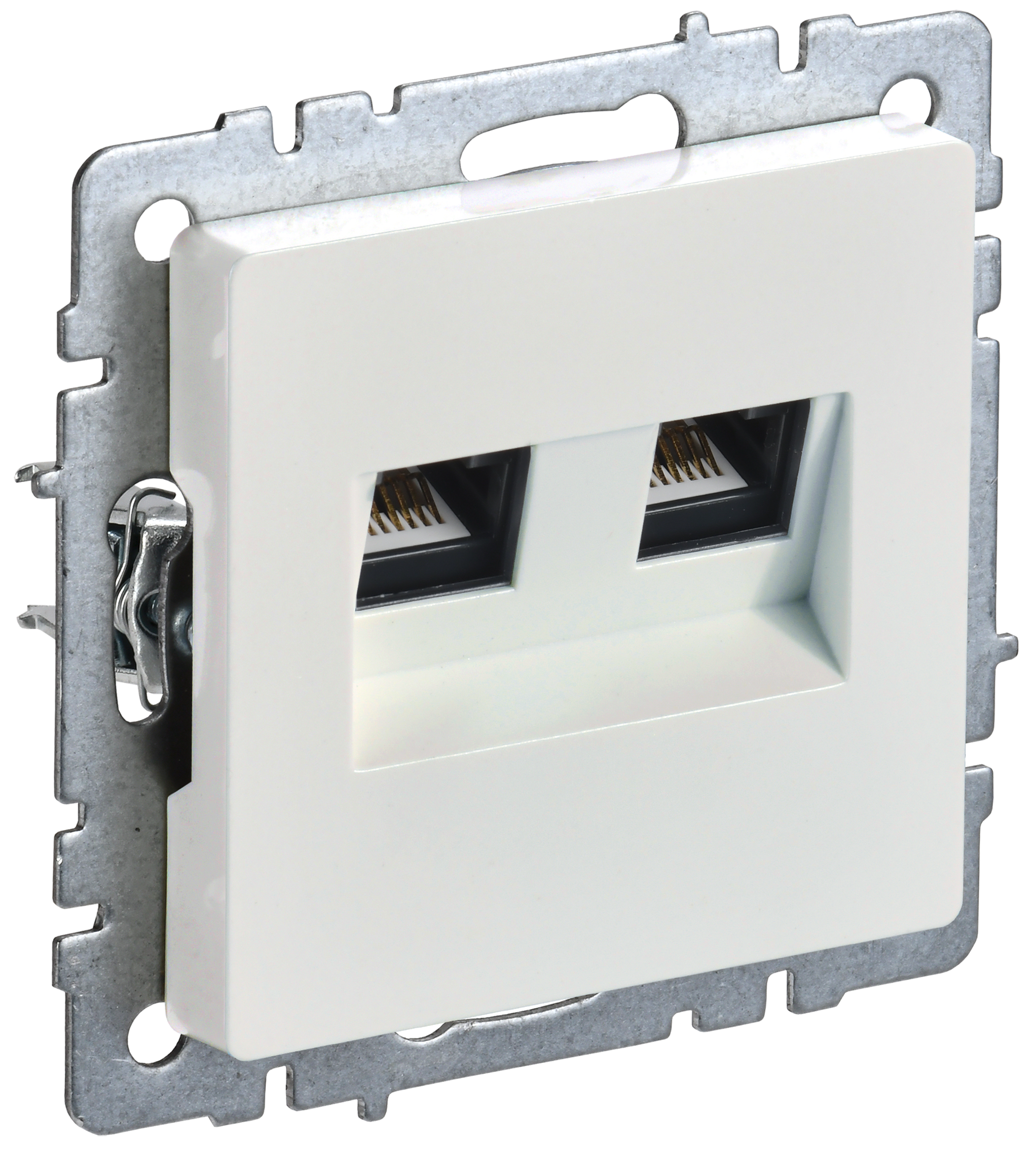 BRITE Розетка компьютерная двойная RJ45 кат.6 РК11-2-БрЖ жемчуг IEK