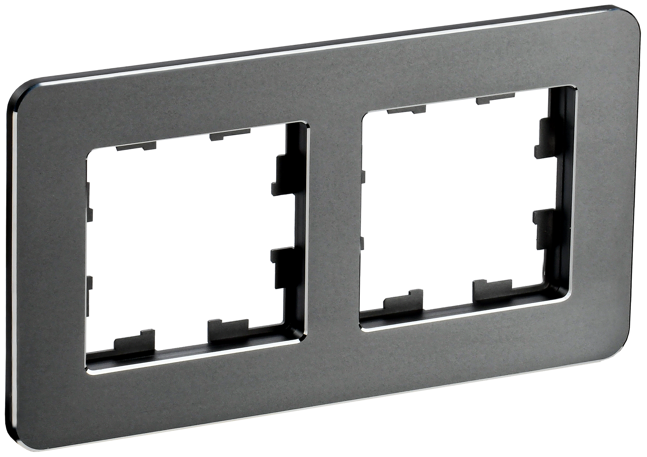 BRITE Рамка 2-местная РУ-2-1-Бр металл титан RE IEK