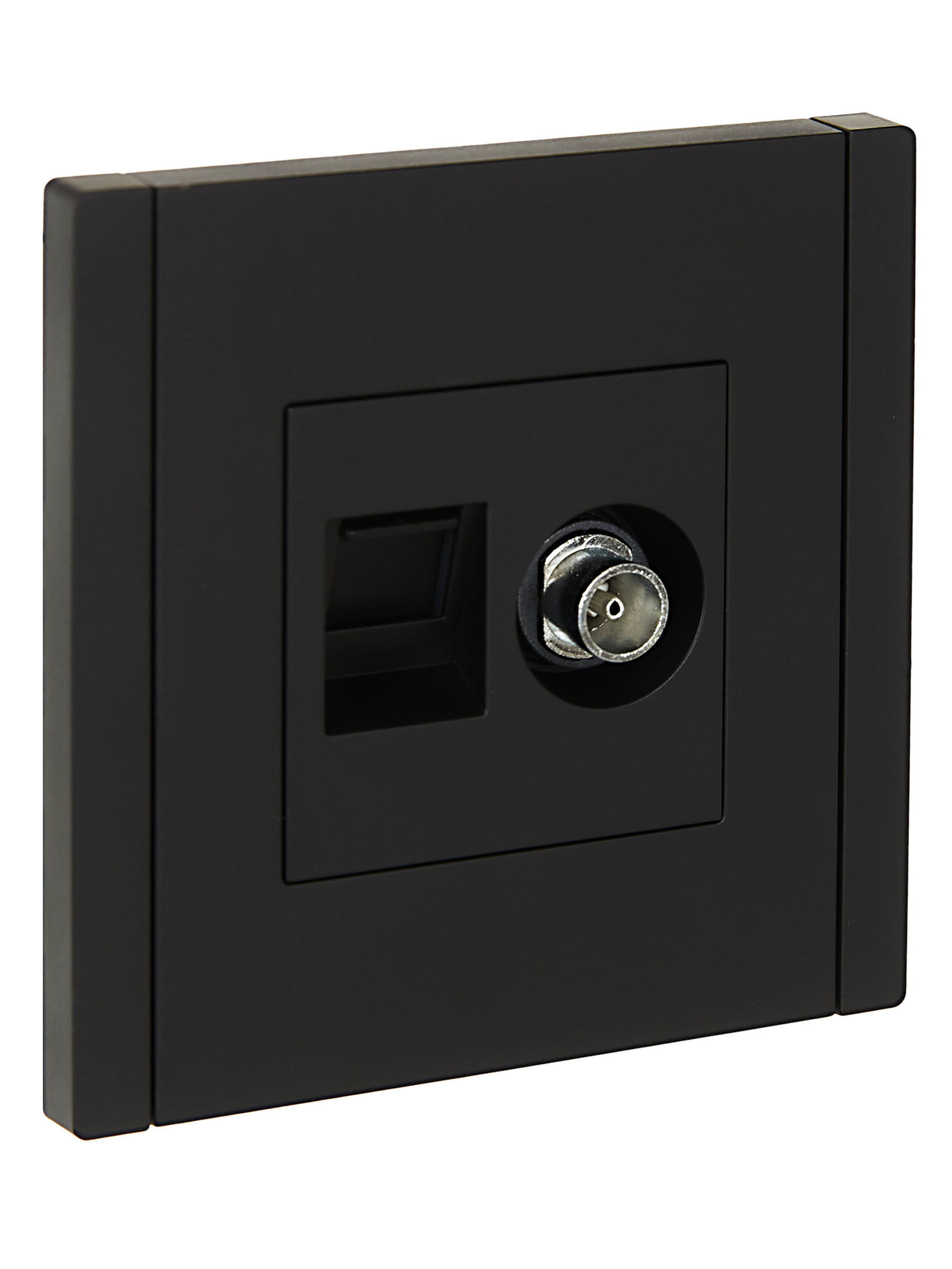 FORTE&PIANO Розетка двойная TV+RJ45 кат.6 FP137 черный IEK FP-AK20-2-K02