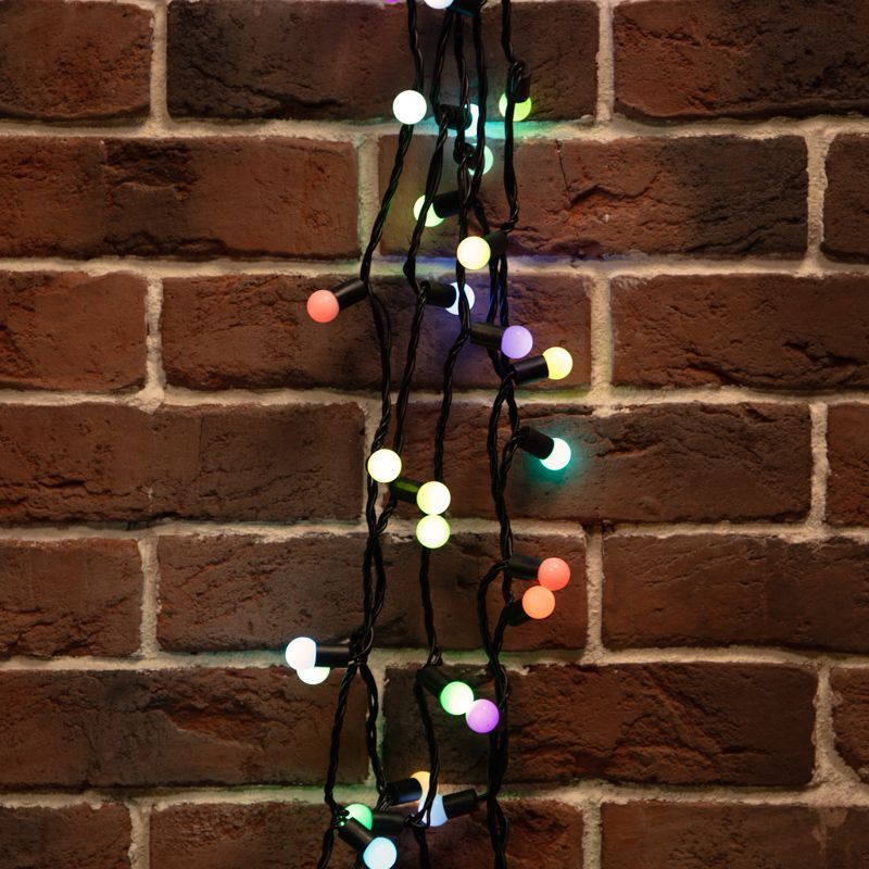 Гирлянда светодиодная Мультишарики Ø17,5мм 20м 200 LED RGB черный ПВХ IP65 быстрая смена цвета 24В NEON-NIGHT 303-529