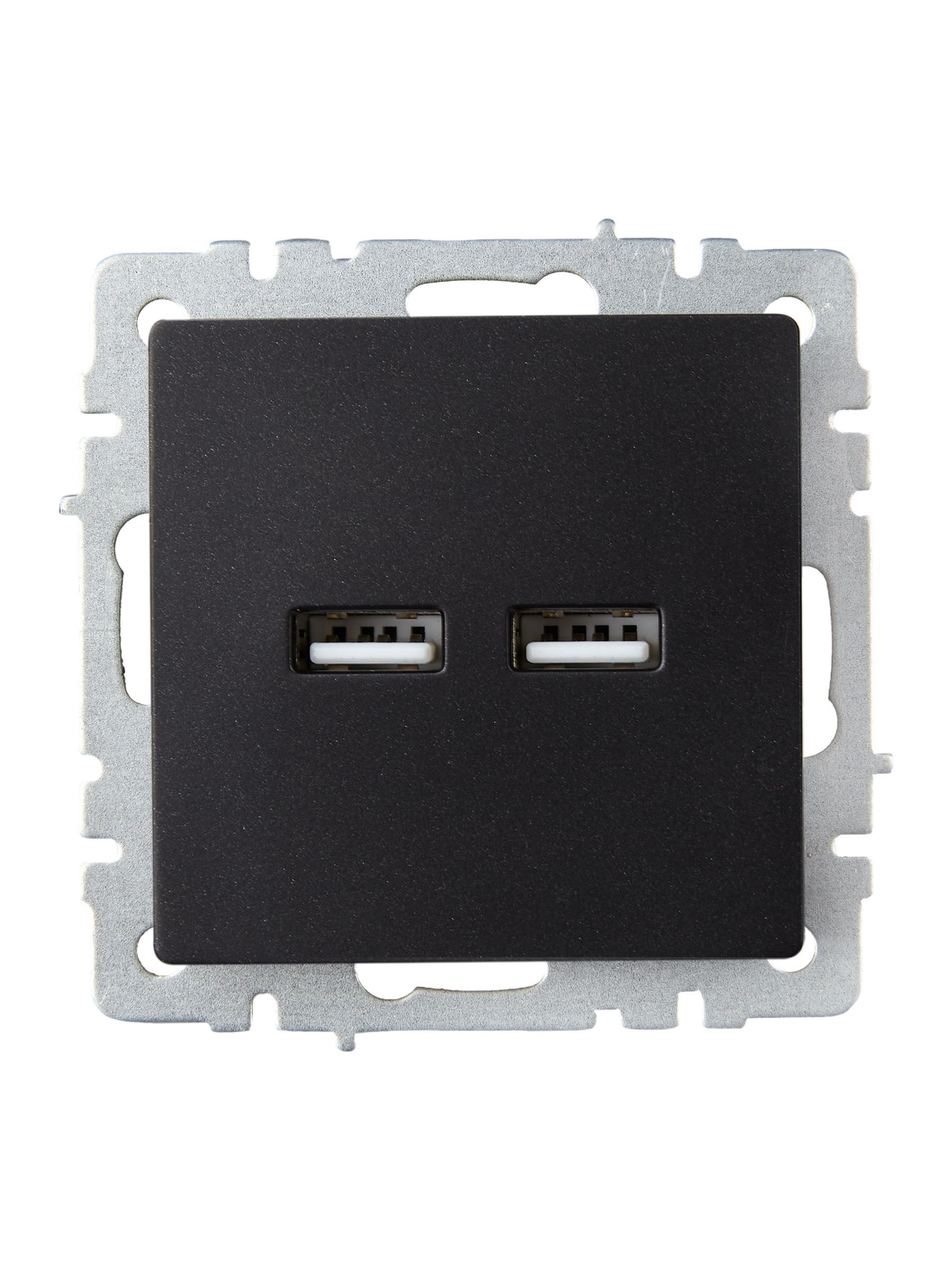 BRITE Розетка USB A+A 5В 3,1А РЮ10-1-БрЧ черный IEK - Фото 6